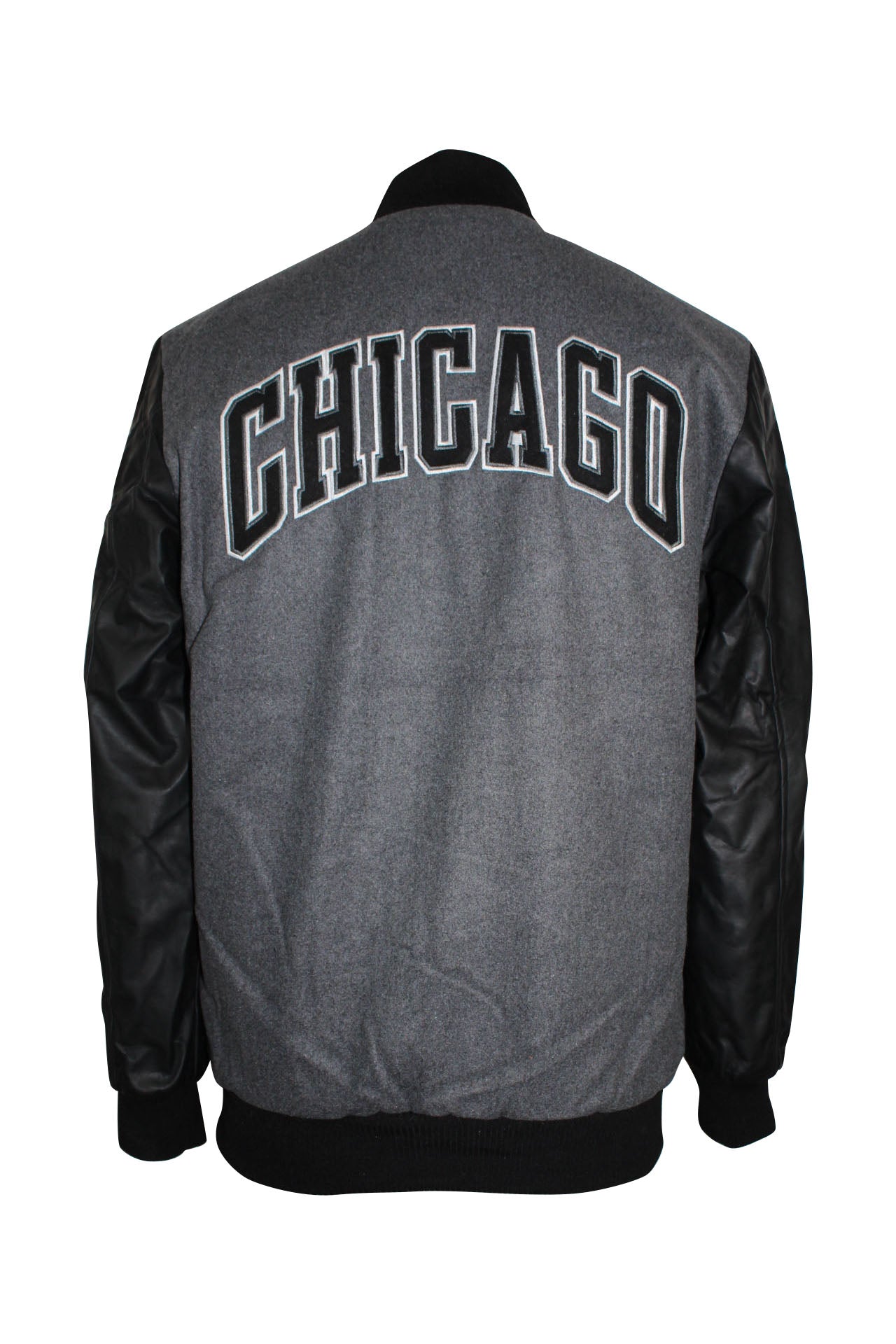 Men's NBA Chicago Bulls Varsity Jacket Dark Gray /Black – DSTNY LA
